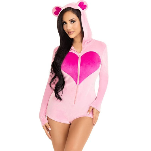 LEG AVENUE - PINK VELVET BEAR BODYSUIT S