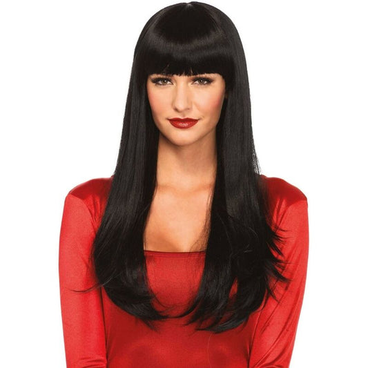 LEG AVENUE - LONG BLACK BANGIN LINE WIG