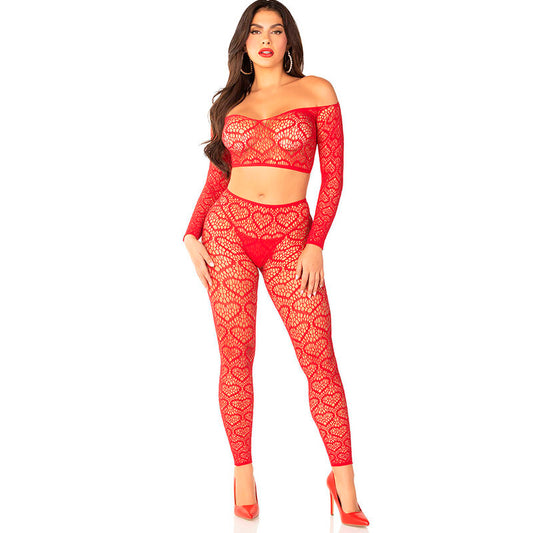 LEG AVENUE - CROP TOP + RED SOCKS ONE SIZE