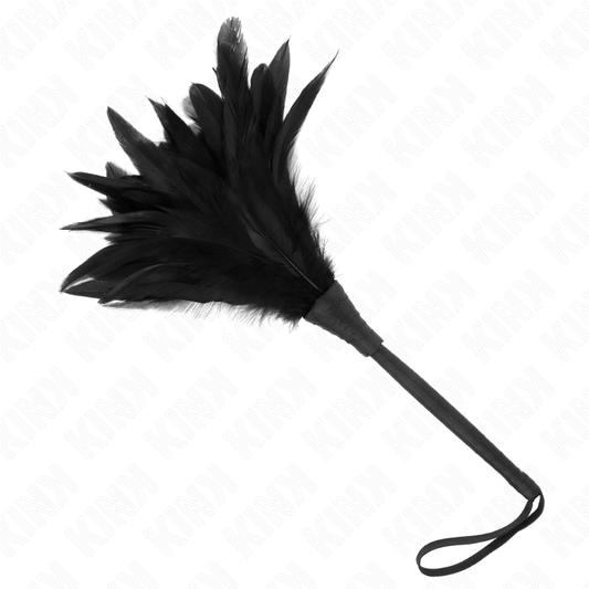 KINK - BLACK MAIDS HORN-SHAPED CHICKEN FEATHERS 36 CM