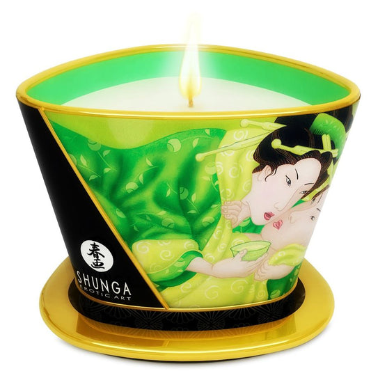 SHUNGA - MINI CARESS BY CANDELIGHT MASSAGE T CANDLE GREEN 170 ML