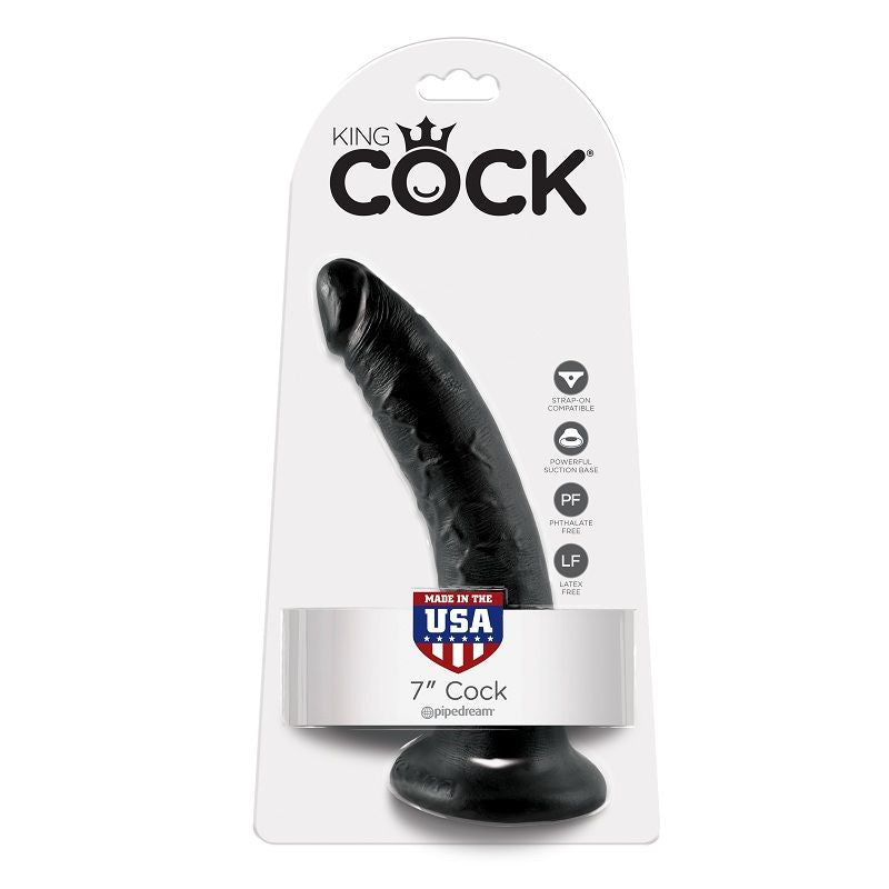 KING COCK - 7 BLACK DILDO 17.8 CM