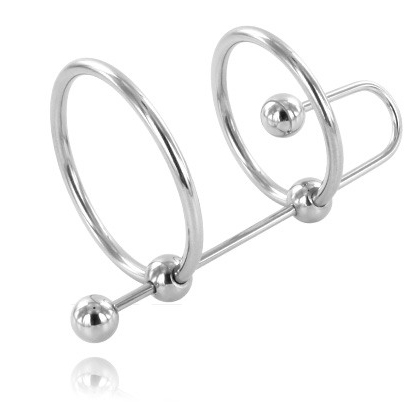 METAL HARD - EXTREME RING WITH URETHRAL STOPPER