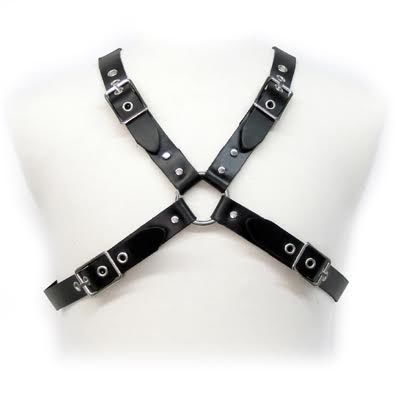 LEATHER BODY - BLACK BUCKLES HARNESS FOR MEN