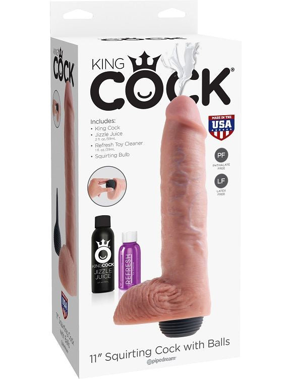 KING COCK - PÊNIS EJACULADOR NATURAL REALISTA 27.94 CM