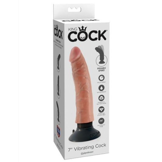 KING COCK - VIBRADOR DILDO 17.78 CM NATURAL