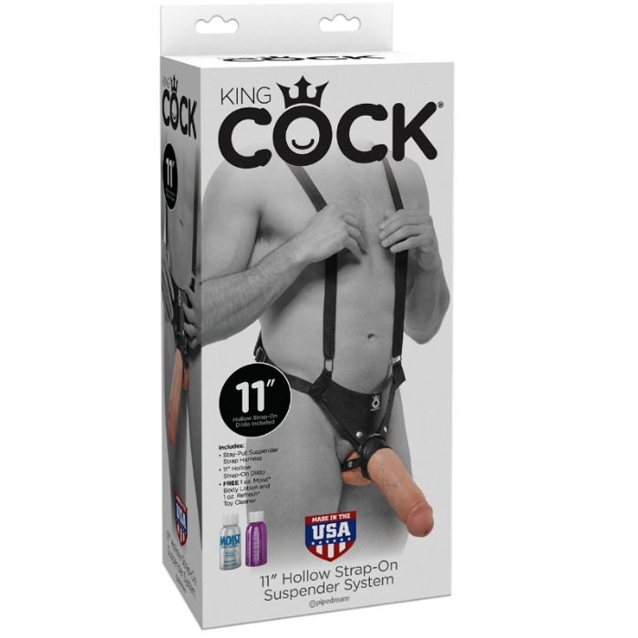 KING COCK - HOHLFLÜGEL-SUSPENDER-SYSTEM 28 CM FLEISCH