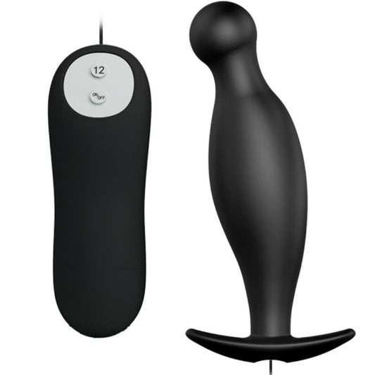 PRETTY LOVE - PLUG ANAL DE SILICONE 12 MODOS DE VIBRAO PRETO