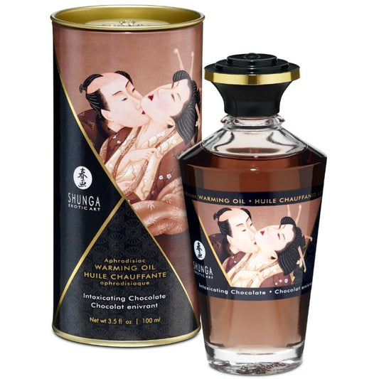 SHUNGA - ÓLEO DE MASSAGEM COM EFEITO CALOR SABOR INTENSO DE CHOCOLATE 100 ML