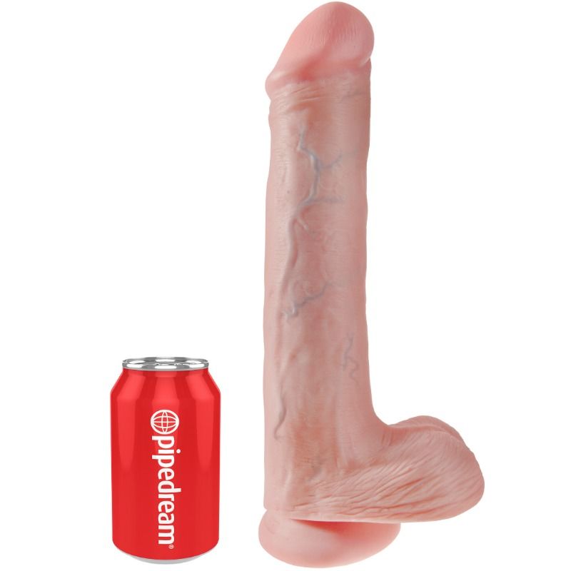 KING COCK - DILDO COM BOLAS 33 CM CARNE