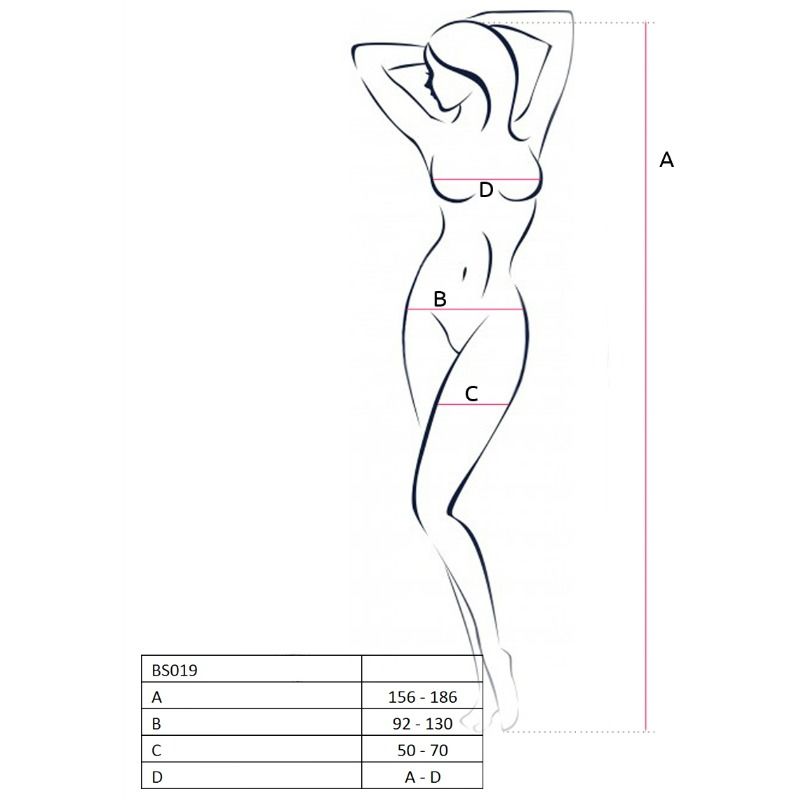 PASSION - FRAU BS019 WEISSER BODYSTOCK EINE GRÖSSE