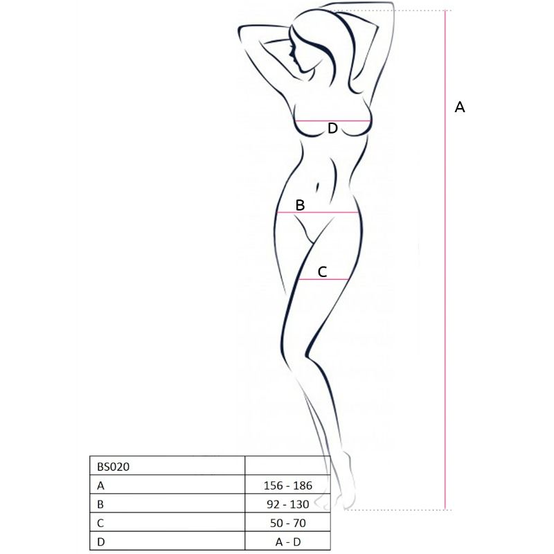 PASSION - FRAU BS020 WEISSER BODYSTOCK EINE GRÖSSE