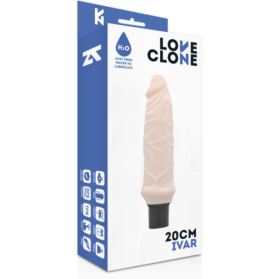 LOVECLONE - IVAR SELF-LUBRICANT VIBRATOR 20 CM -O- 3.7 CM