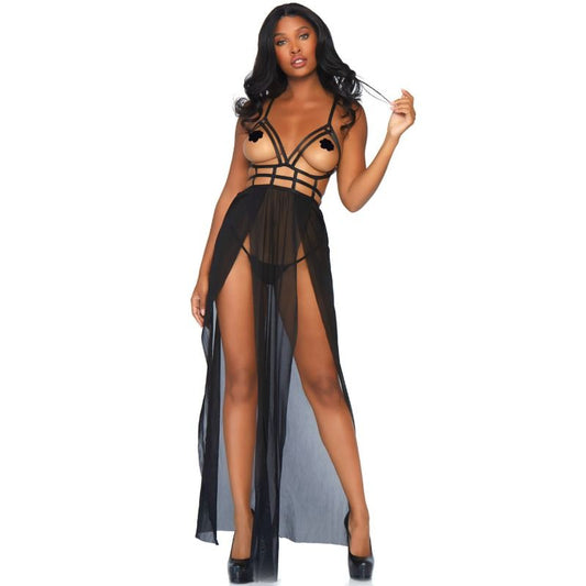 LEG AVENUE - MAXI CAGE DRESS AND THONG S/M