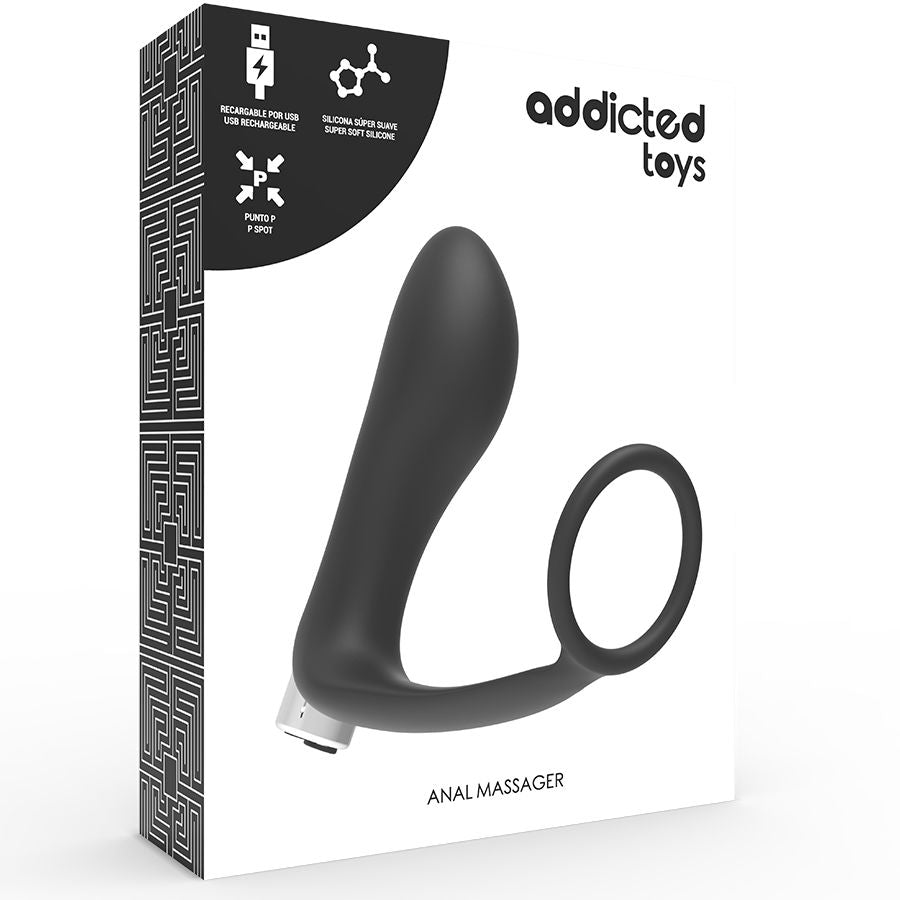 ADDICTED TOYS - RECHARGEABLE PROSTHETIC VIBRATOR - MODEL 1 - BLACK