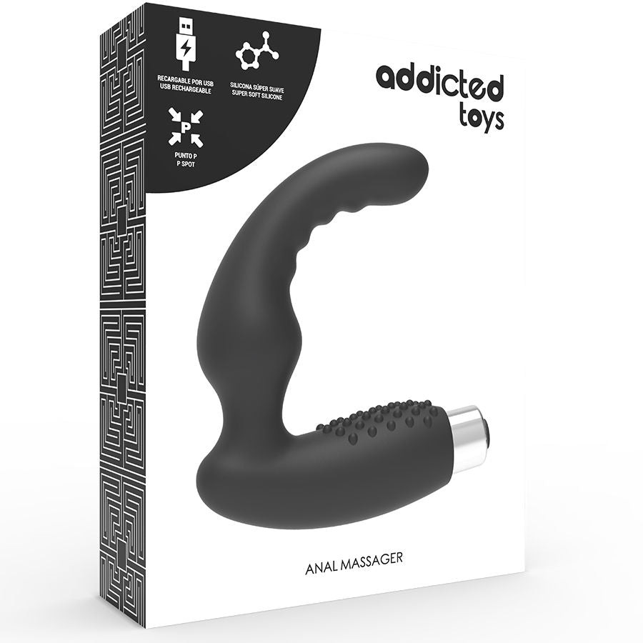 ADDICTED TOYS - RECHARGEABLE PROSTHETIC VIBRATOR - MODEL 2 - BLACK