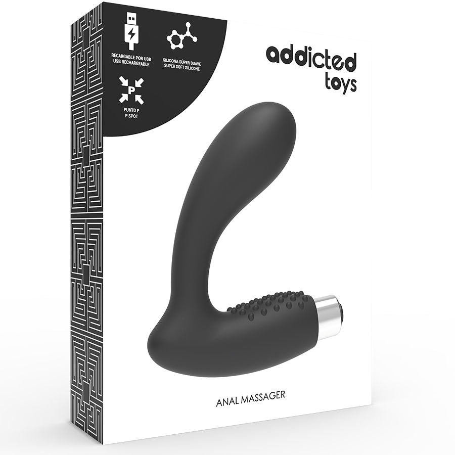 ADDICTED TOYS - WIEDERAUFLADBARER PROTHETISCHER VIBRATOR - MODELL 5 - SCHWARZ