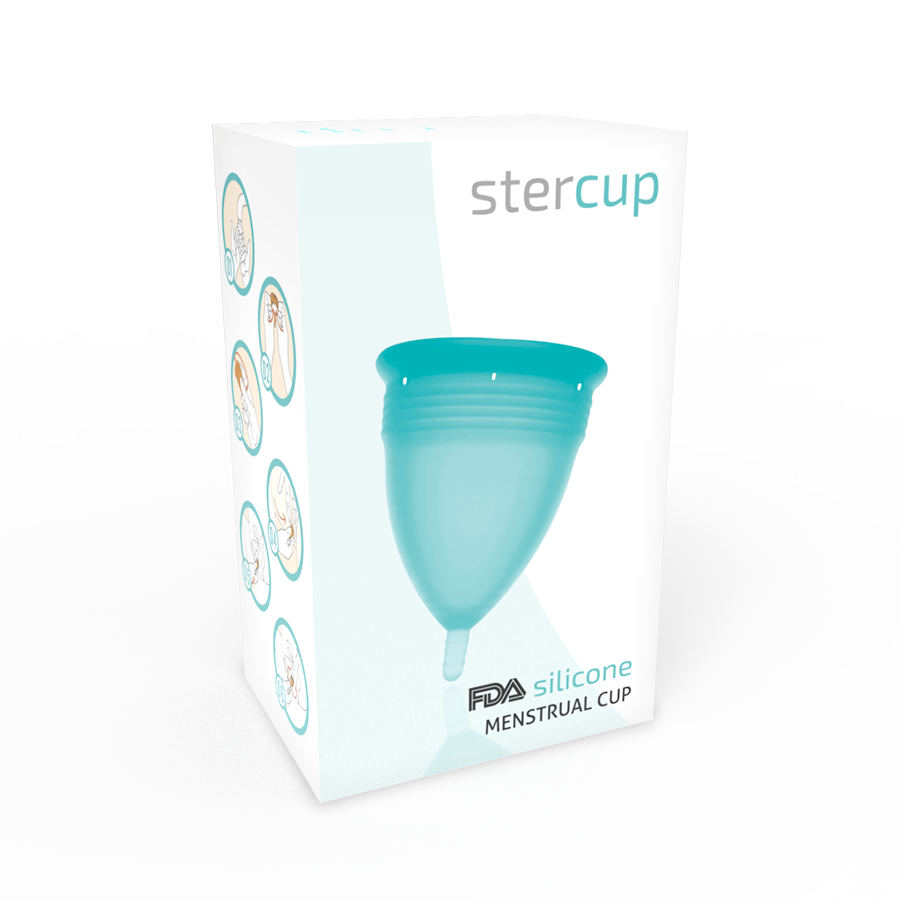 STERCUP – FDA-MENSTRUATIONSTASSE AUS SILIKON, AQUAMARIN – GRÖSSE L