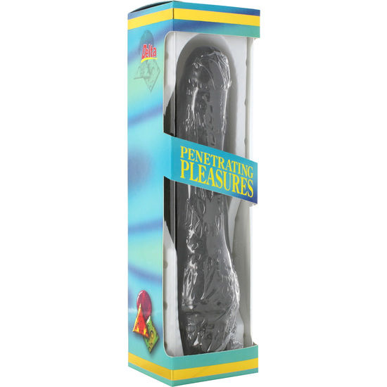 SEVEN CREATIONS - VIBRADOR VINIL P-SHAPE PÊNIS PRETO 20 CM