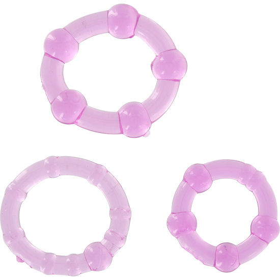 SEVEN CREATIONS - SET OF THREE PURPLE COCK RINGS