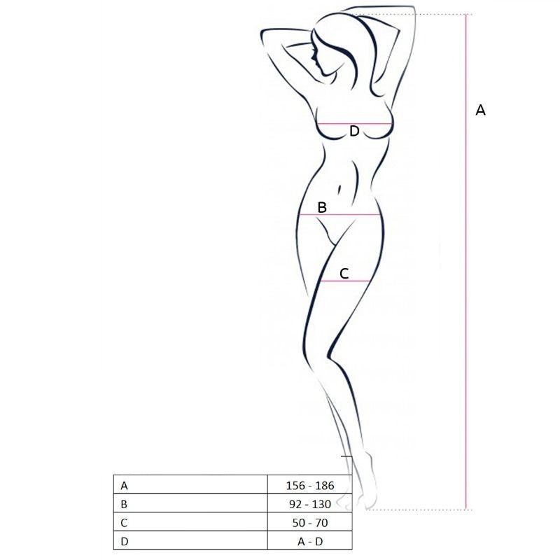 PASSION - FRAU BS049 WEISSER BODYSTOCK EINE GRÖSSE