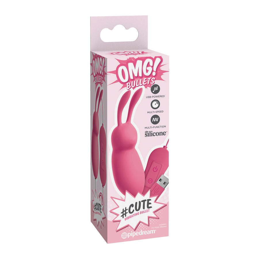 OMG - CUTE BUNNY POWERFUL PINK USB VIBRATOR