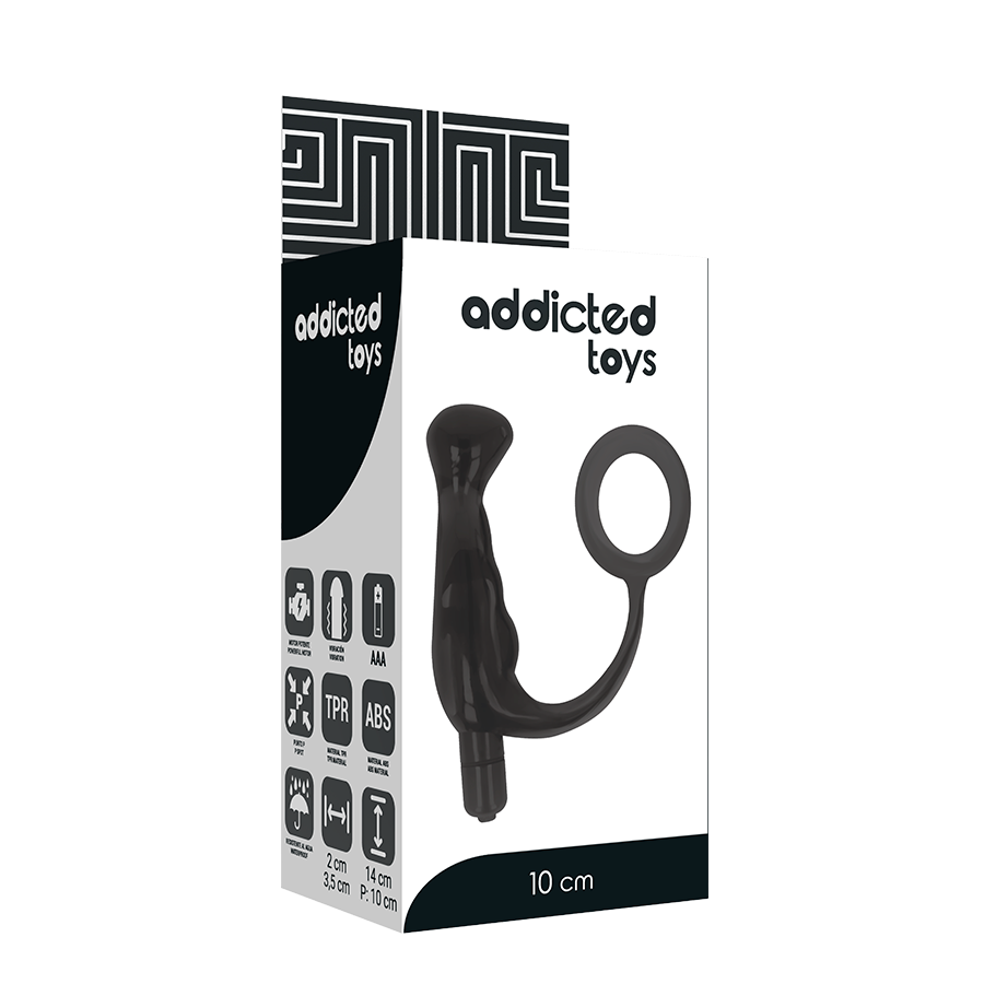 ADDICTED TOYS - VIBRATOR- BLACK TICO PROSTICS 10 CM