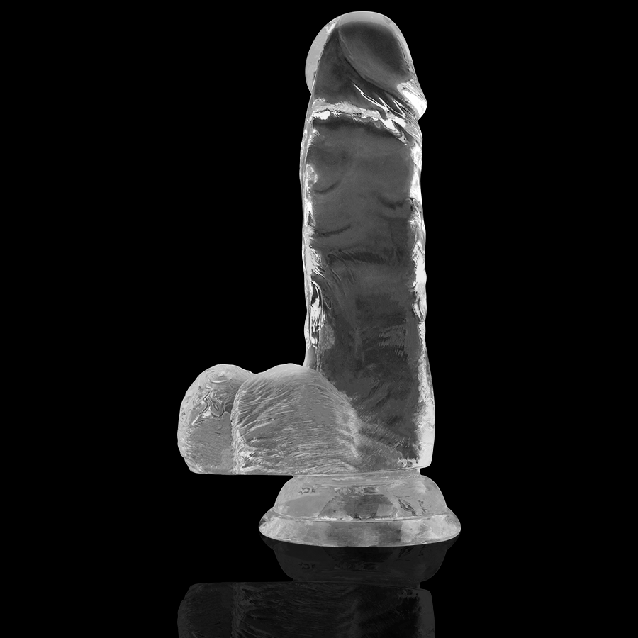 X RAY - TRANSPARENT DILDO WITH BALLS 15.5 CM -O- 3.5 CM