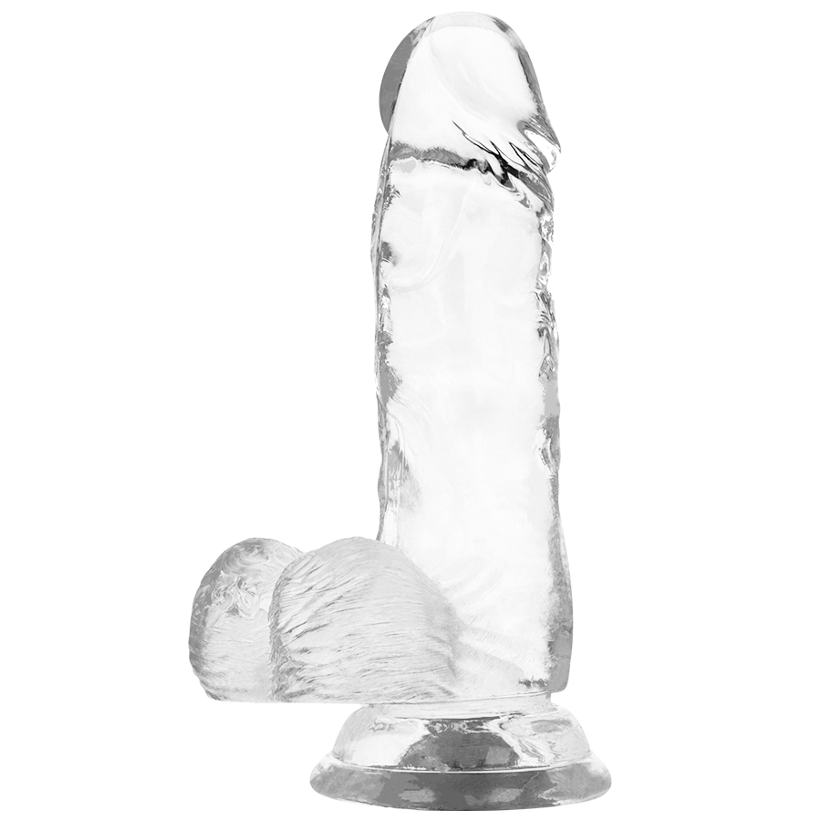 X RAY - TRANSPARENT DILDO WITH BALLS 15.5 CM -O- 3.5 CM