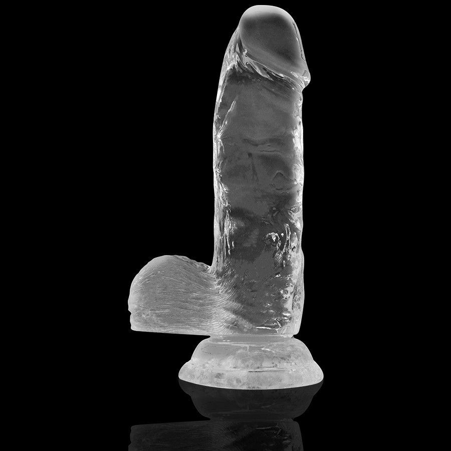 X RAY - TRANSPARENT DILDO WITH BALLS 15.5 CM -O- 3.5 CM