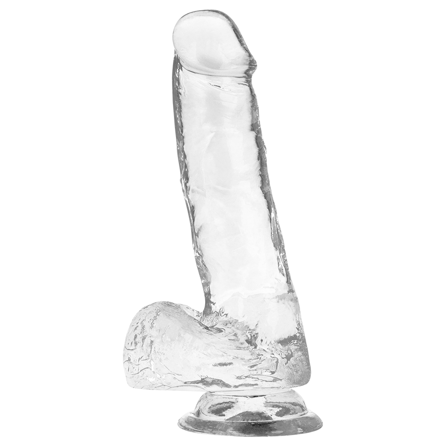 X RAY - TRANSPARENT DILDO WITH BALLS 18.5 CM -O- 3.8 CM