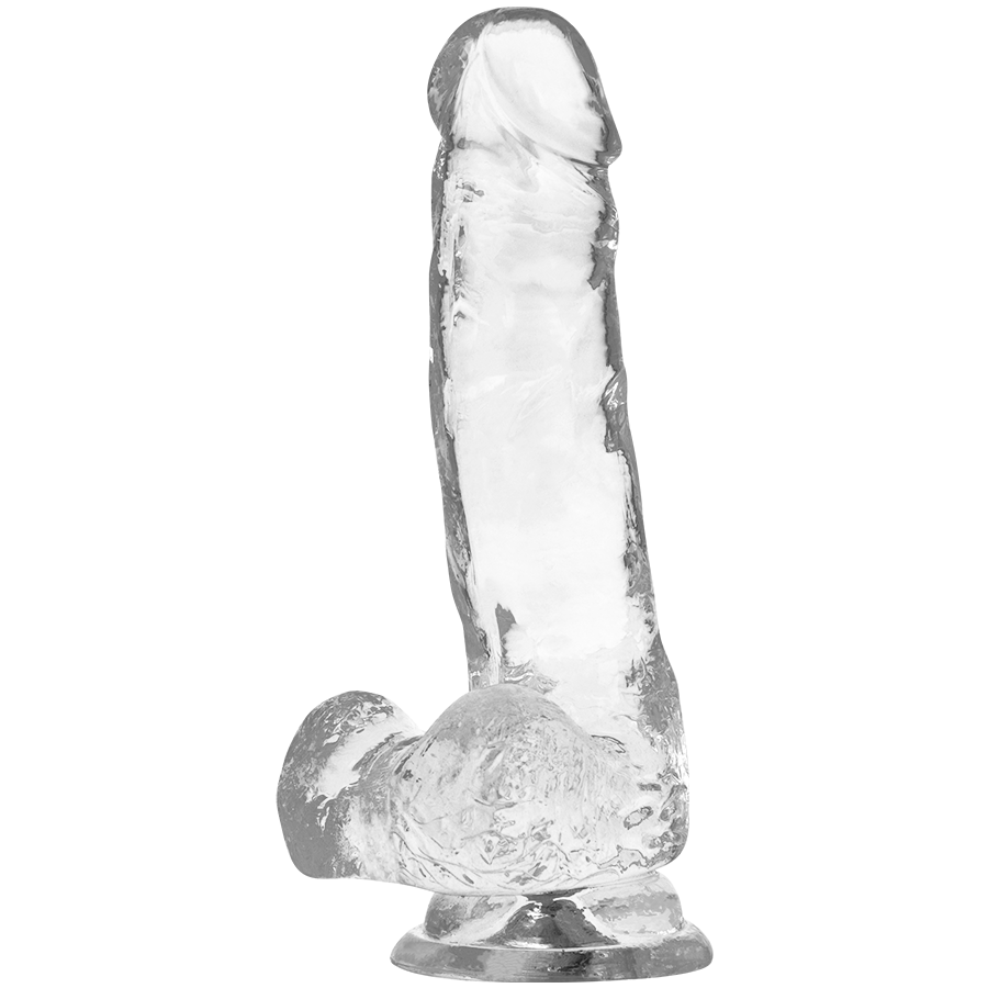 X RAY - TRANSPARENT DILDO WITH BALLS 18.5 CM -O- 3.8 CM