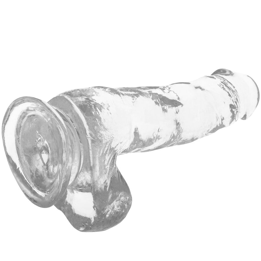 X RAY - TRANSPARENT DILDO WITH BALLS 18.5 CM -O- 3.8 CM