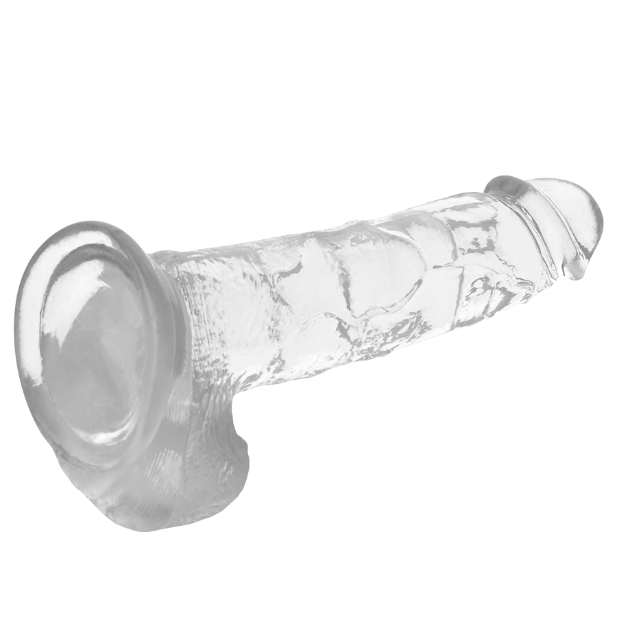 X RAY - TRANSPARENT DILDO WITH BALLS 22 CM -O- 4.6 CM