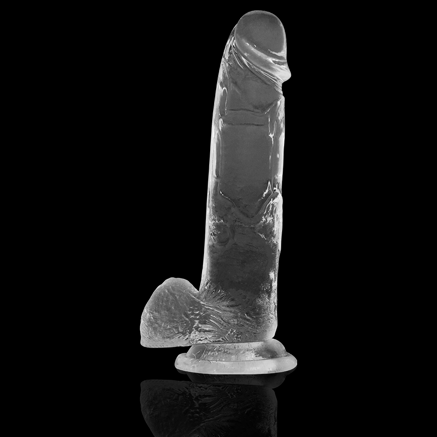 X RAY - TRANSPARENT DILDO WITH BALLS 22 CM -O- 4.6 CM