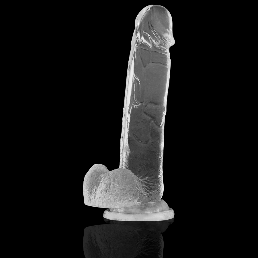 X RAY - TRANSPARENT DILDO WITH BALLS 22 CM -O- 4.6 CM