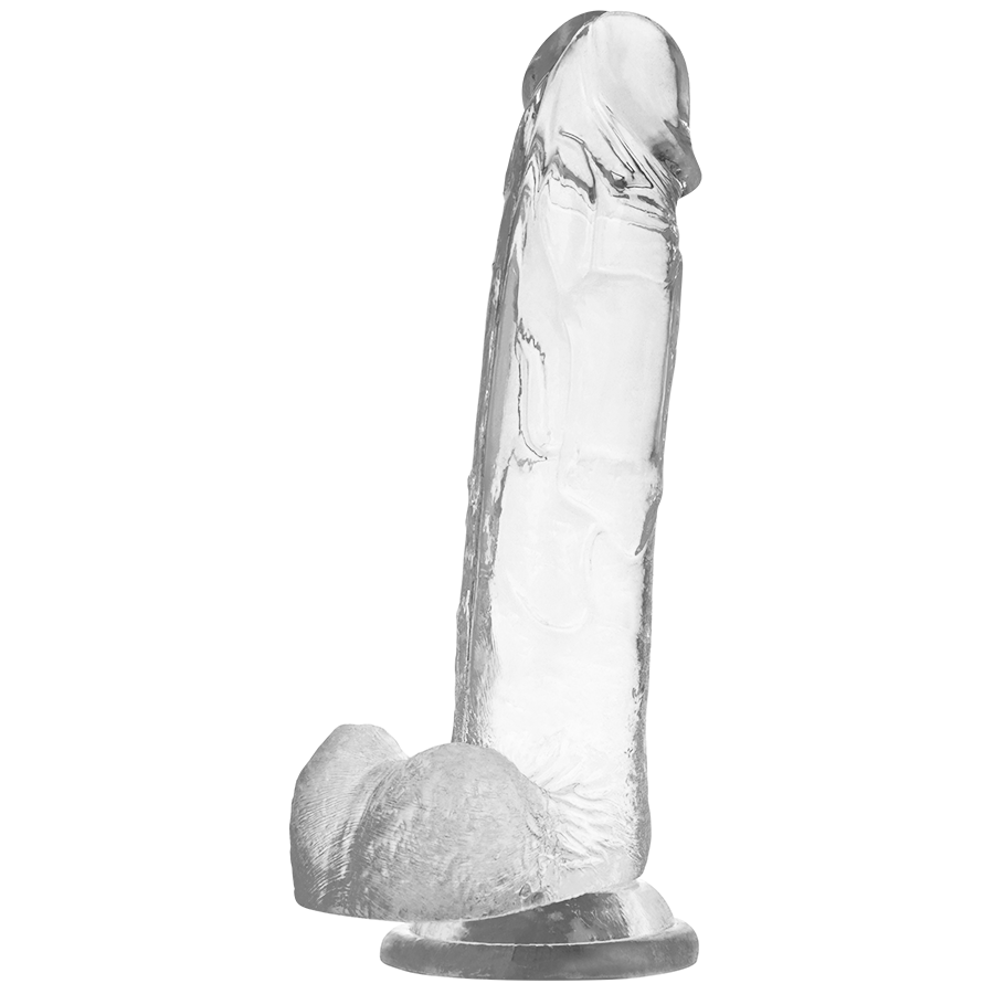 X RAY - TRANSPARENT DILDO WITH BALLS 22 CM -O- 4.6 CM