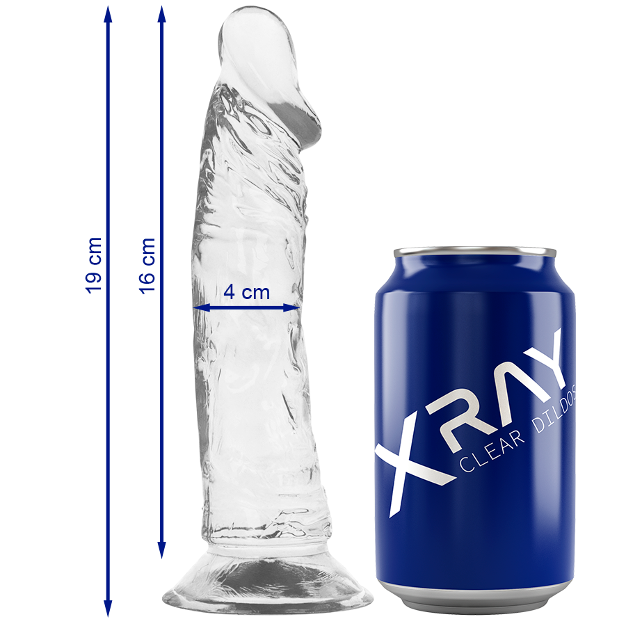 X RAY - TRANSPARENT DILDO 19 CM -O- 4 CM