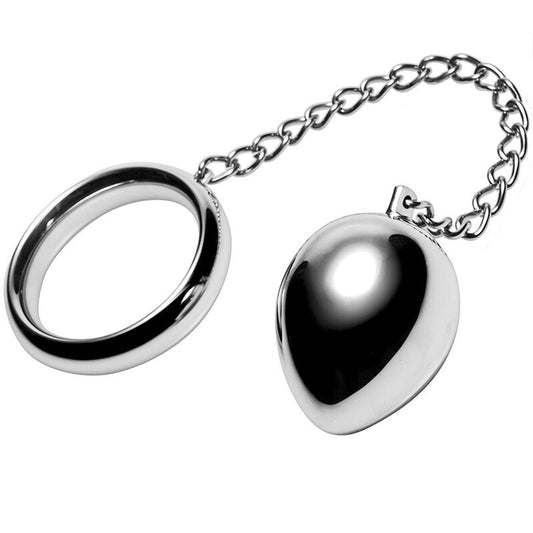 HARD METAL - 40MM COCK RING + CHAIN ​​WITH METAL BALL