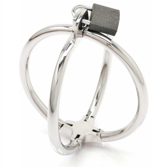 METAL HARD - CRISS CROSS STAINLESS STEEL HANDCUFFS