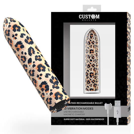 CUSTOM BULLETS - CUSTOM BULLETS LEOPARD RECHARGEABLE BULLETS 10 INTENSITIES