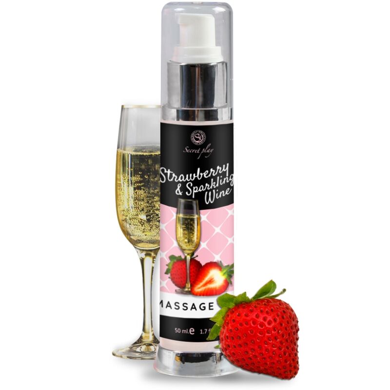 SECRETPLAY - STRAWBERRY AND SPARKLING WINE MASSAGE OIL 50 ML