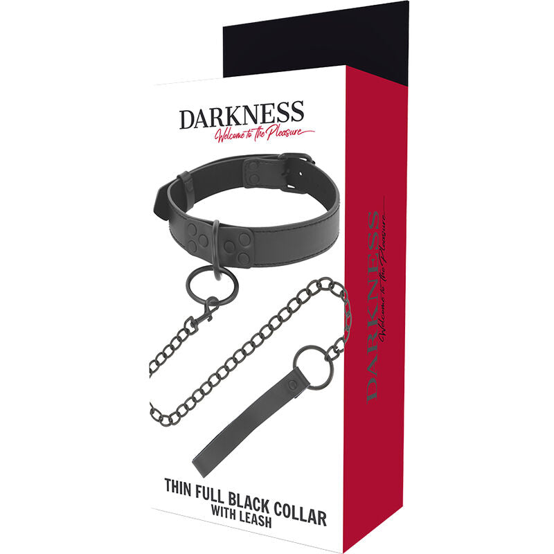 DARKNESS - COLAR PRETO COM CORRENTE