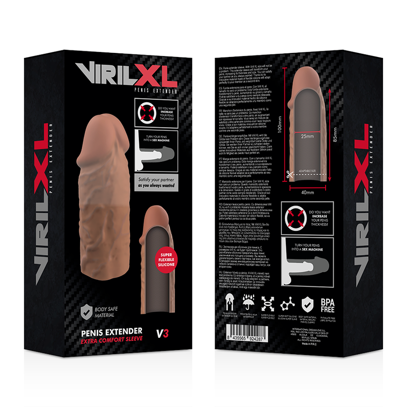 VIRILXL - LIQUID SILICONE PENIS EXTENSION V3 BROWN