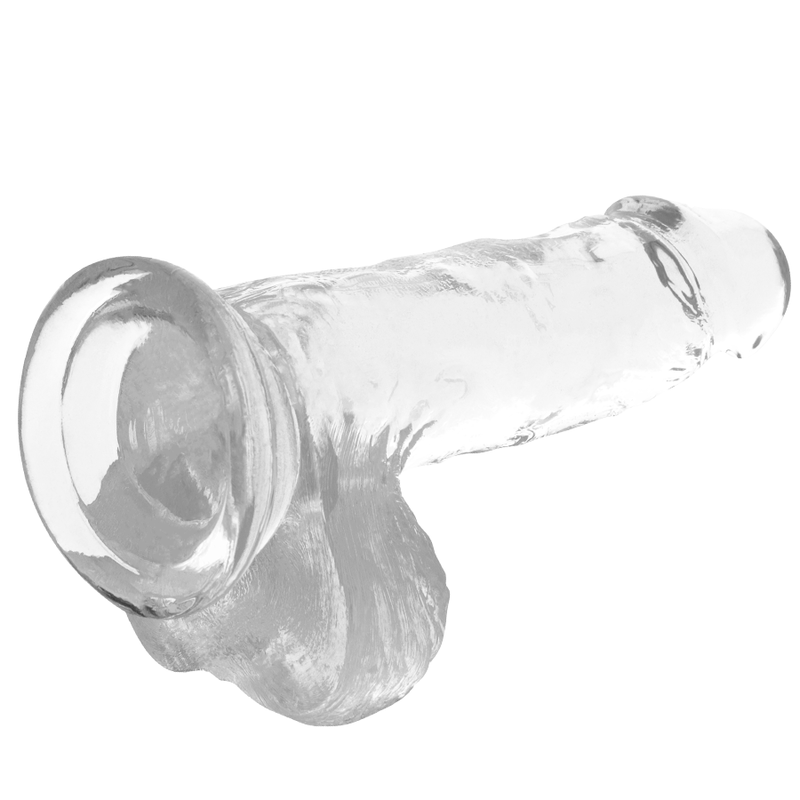 X RAY - SICHERHEITSGURT + TRANSPARENTER DILDO MIT KUGELN 15,5 CM -O- 3,5 CM