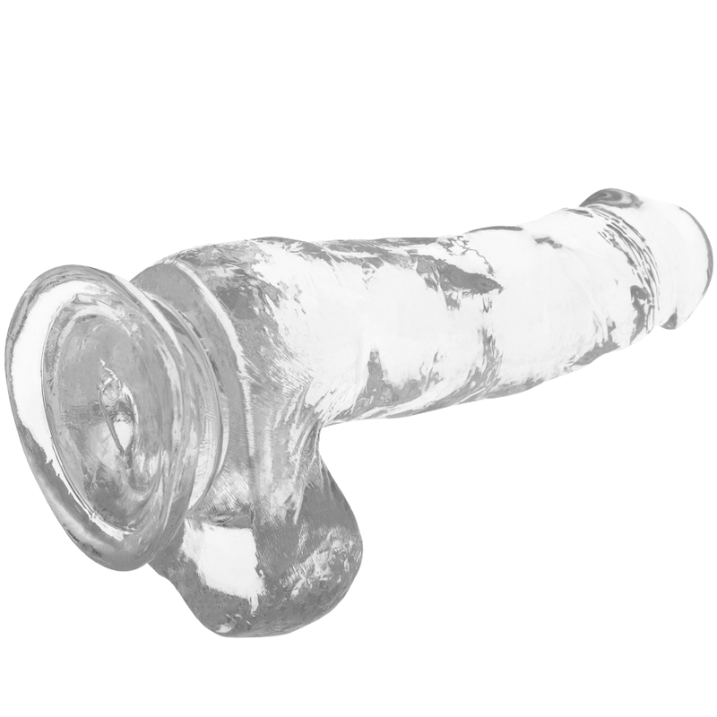 X RAY - HARNESS + TRANSPARENTER DILDO MIT KUGELN 18,5 CM -O- 3,8 CM