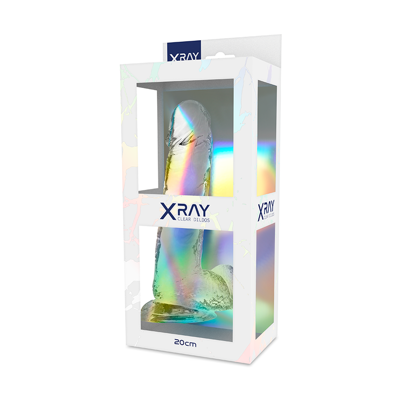 X RAY - HARNESS + TRANSPARENTER DILDO MIT KUGELN 20 CM -O- 4,5 CM