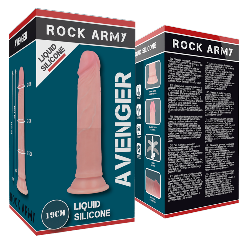 ROCKARMY - HARNESS + PREMIUM AVENGER FLÜSSIGSILIKONDILDO 19 CM -O- 3,98 CM