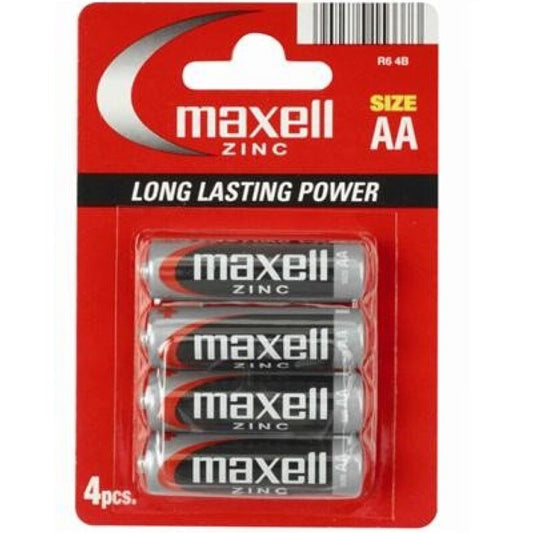 MAXELL - SALINA PILA MANGANESO AA R6 * 4 UNITS