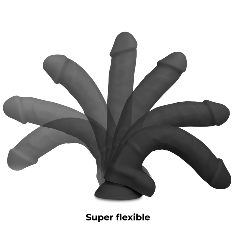 COCK MILLER - HARNESS + SILICONE DENSITY BLACK ARTICULABLE COCKSIL 13 CM